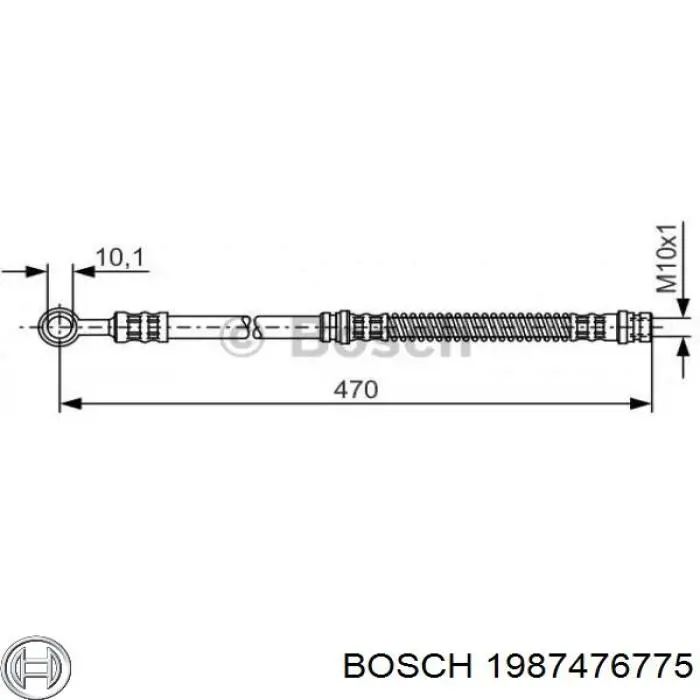 Шланг гальмівний передній Bosch 1987476775