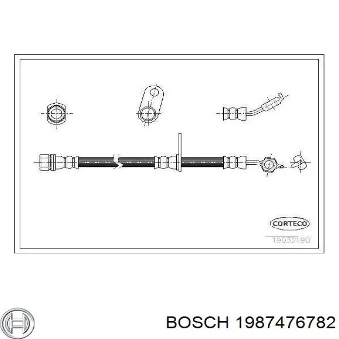 1987476782 Bosch Шланг гальмівний передній, лівий