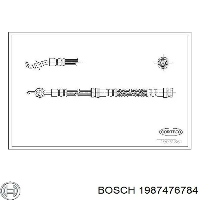 Шланг гальмівний передній 1987476784 Bosch