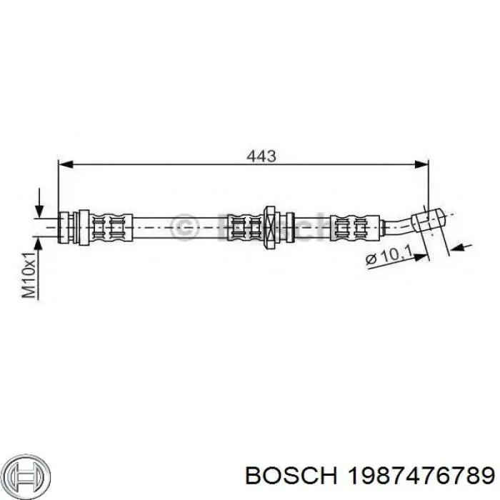 Шланг гальмівний передній, правий Bosch 1987476789 ціна, від 8.57 USD