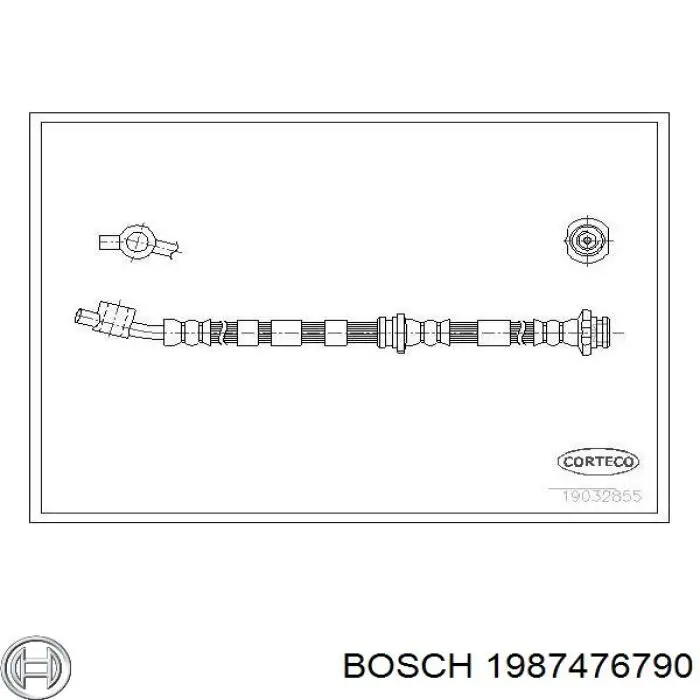 Купити 1987476790 Bosch Шланг гальмівний передній, лівий