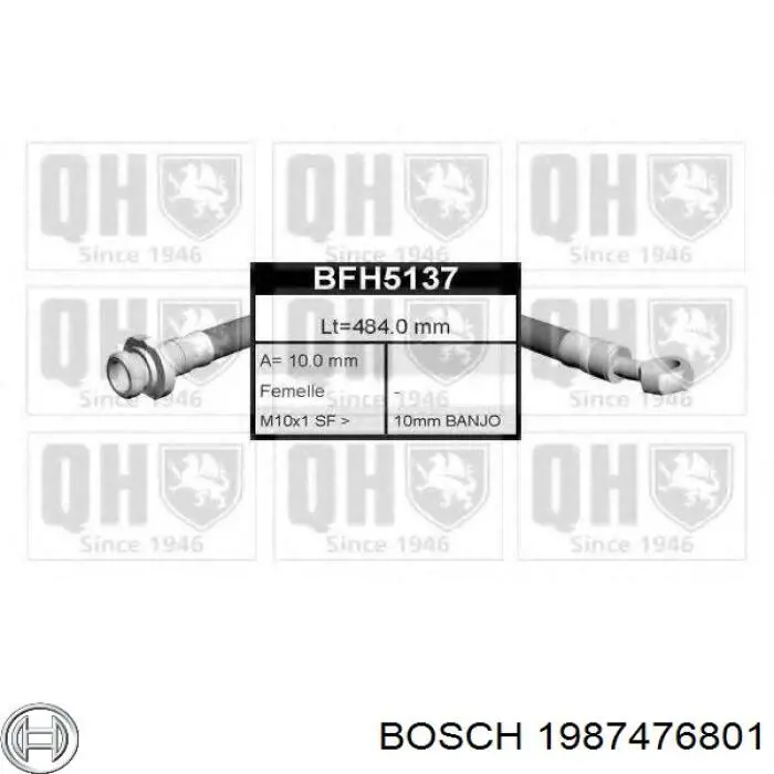 Гальмівний шланг Bosch 1987476801