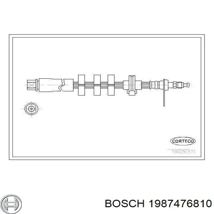 1987476810 Bosch шланг гальмівний передній, правий
