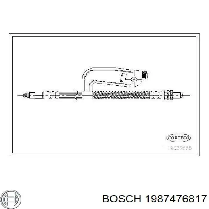 1987476817 Bosch шланг гальмівний передній, правий