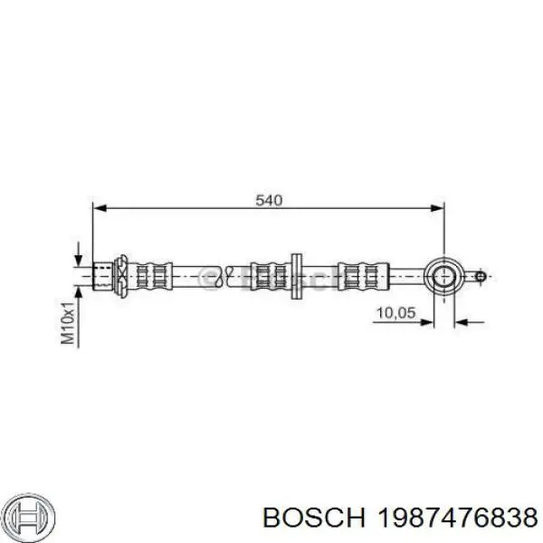 Шланг гальмівний передній, лівий Bosch 1987476838 ціна, від 11.21 USD