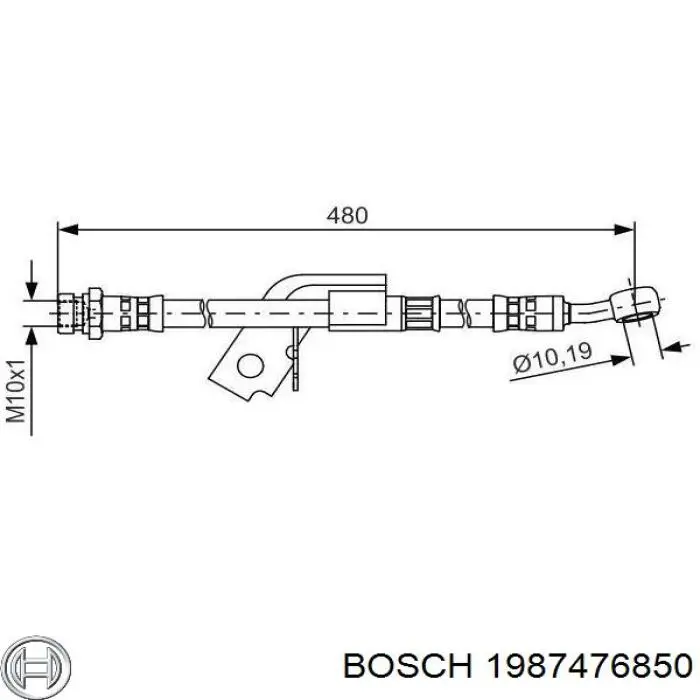 Купити 1987476850 Bosch Шланг гальмівний задній, лівий