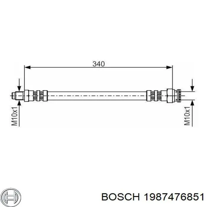 1987476851 Bosch Гнучка гальмівна трубка передня