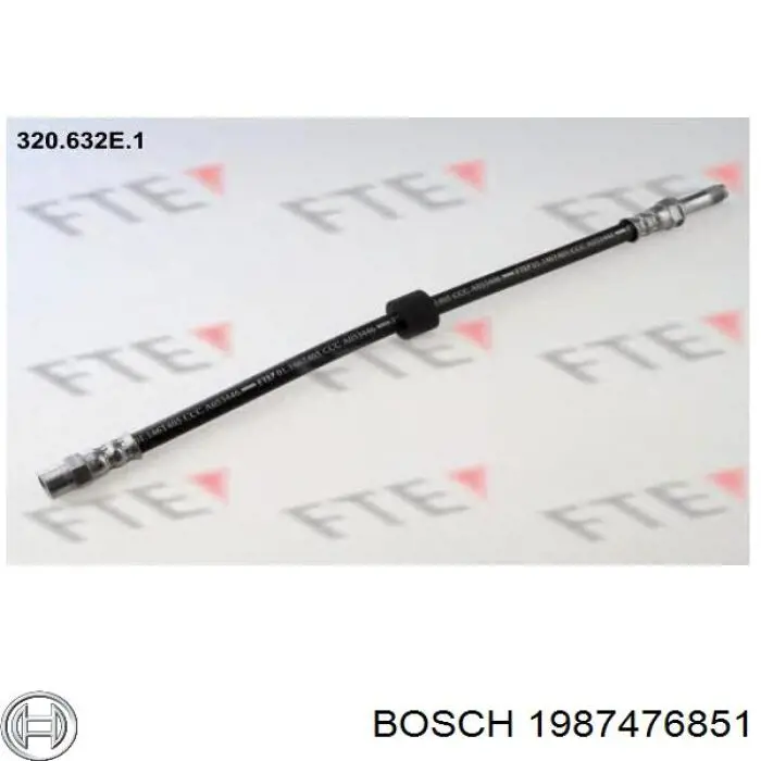 Шланг гальмівний передній Bosch 1987476851 ціна, від 7.83 USD