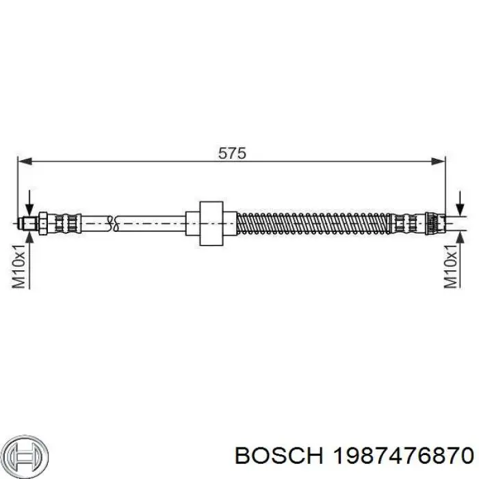 Шланг гальмівний передній 1987476870 Bosch