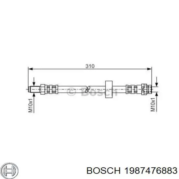 Шланг гальмівний задній Bosch 1987476883 ціна, від 7.15 USD