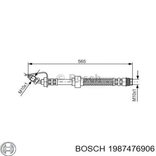 Шланг гальмівний передній Bosch 1987476906 ціна, від 10.57 USD