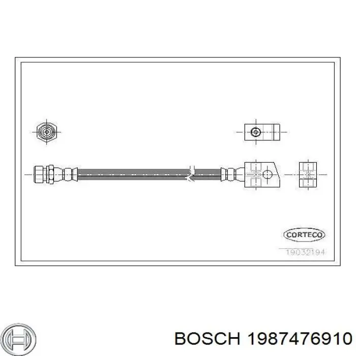 Шланг гальмівний задній 1987476910 Bosch