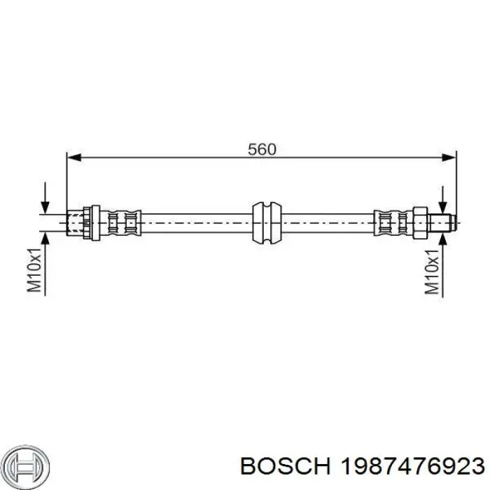 Шланг гальмівний передній 1987476923 Bosch