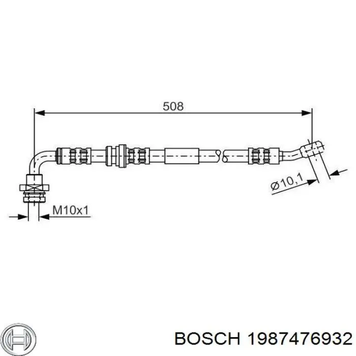 Шланг гальмівний передній, лівий Brembo T79051 ціна, від 14.62 USD