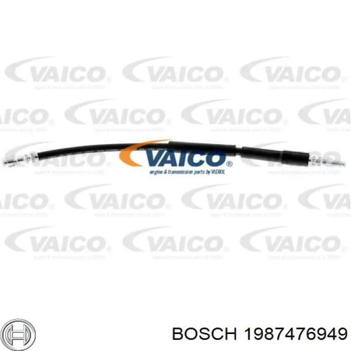 Шланг гальмівний передній Bosch 1987476949 ціна, від 12.25 USD