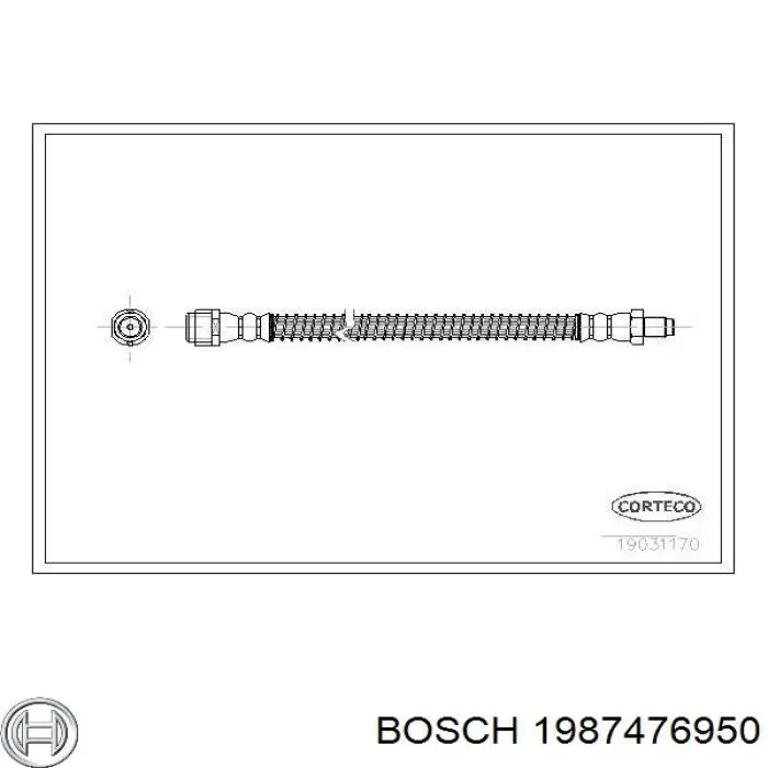 Купити 1987476950 Bosch Шланг гальмівний задній