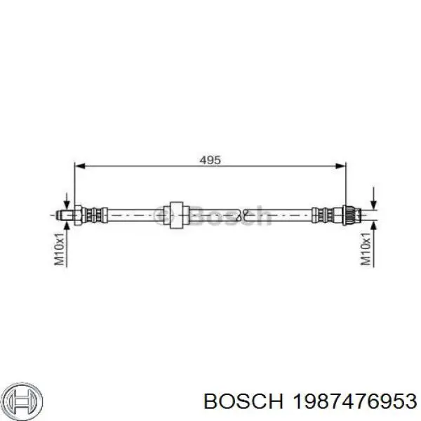 1987476953 Bosch Гнучка гальмівна трубка передня