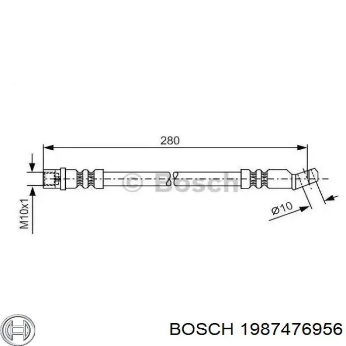Гнучка гальмівна трубка задня Bosch 1987476956