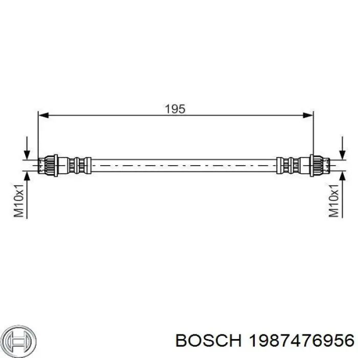 Шланг гальмівний задній 1987476956 Bosch