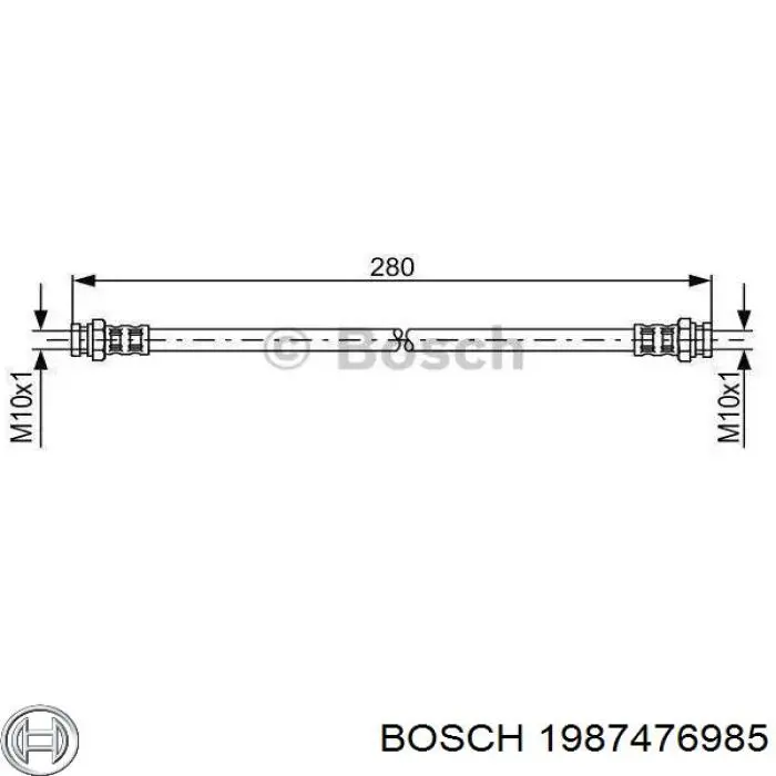 Шланг гальмівний задній 1987476985 Bosch