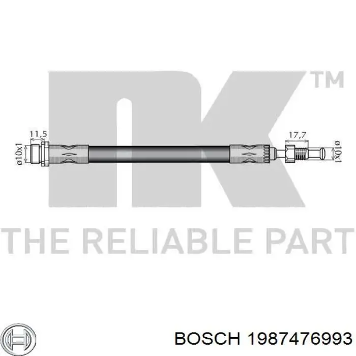 Гальмівні шланги передні 1987476993 Bosch