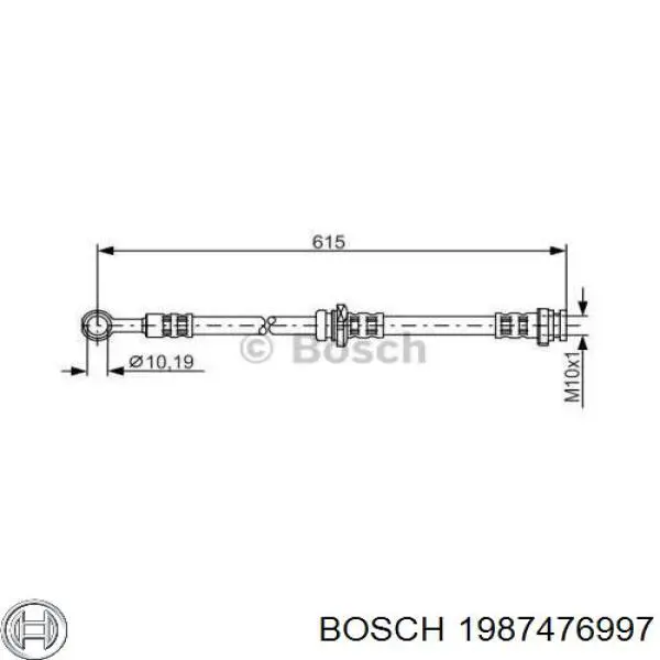 Купити 1987476997 Bosch Шланг гальмівний задній, правий