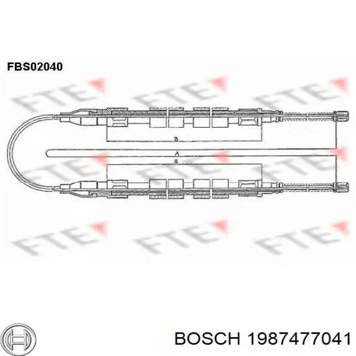 Трос ручного гальма задній, правий/лівий 1987477041 Bosch