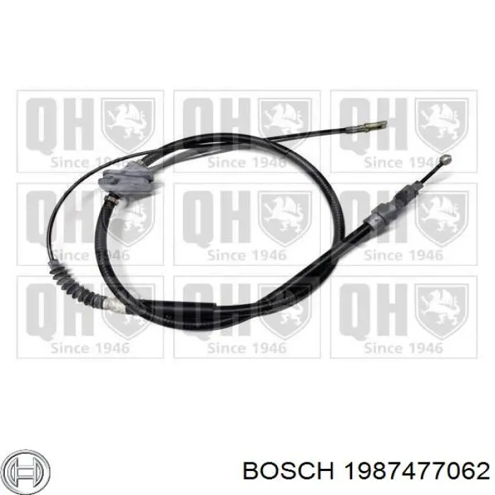 1987477062 Bosch трос ручного гальма задній, правий/лівий