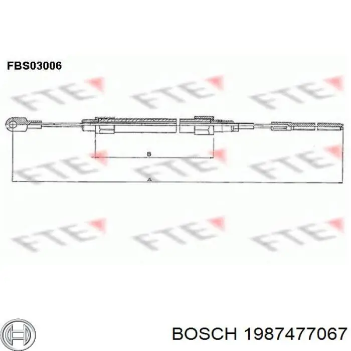 Трос ручного гальма задній, правий/лівий 1987477067 Bosch