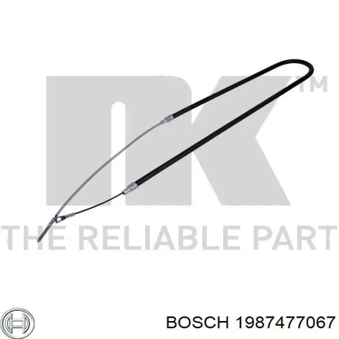 1987477067 Bosch трос ручного гальма задній, правий/лівий