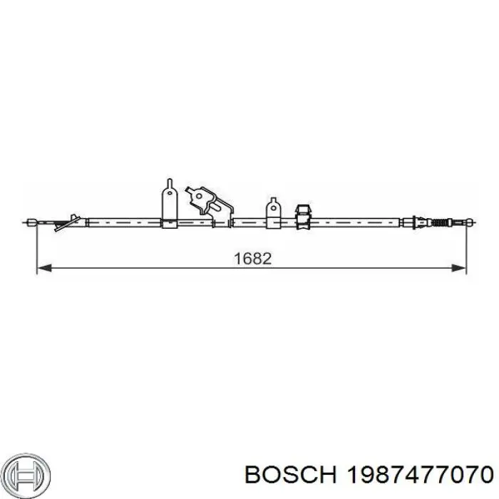 Трос ручного гальма задній, правий 1987477070 Bosch