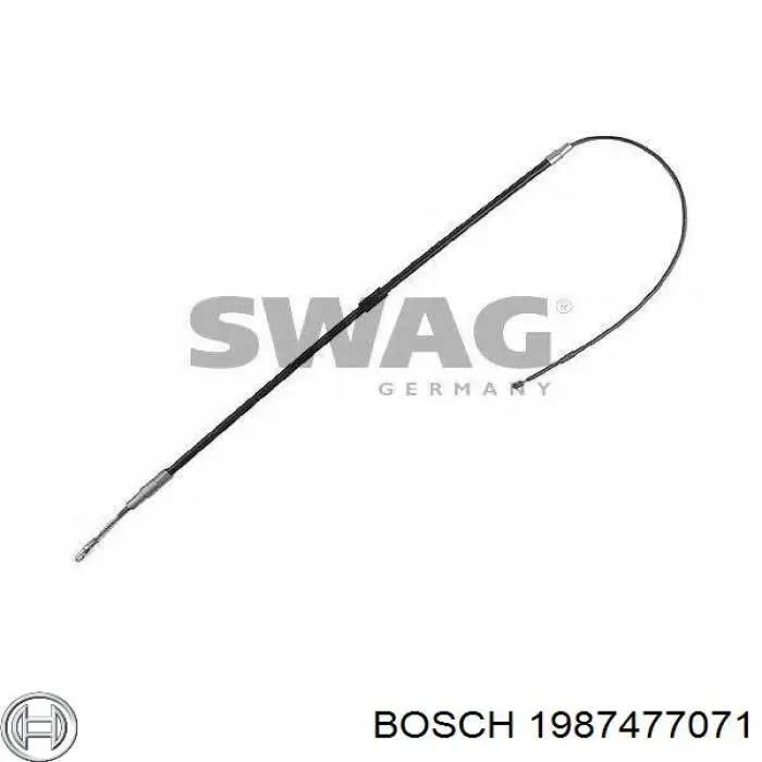 Купити 1987477071 Bosch Трос ручного гальма задній, правий/лівий