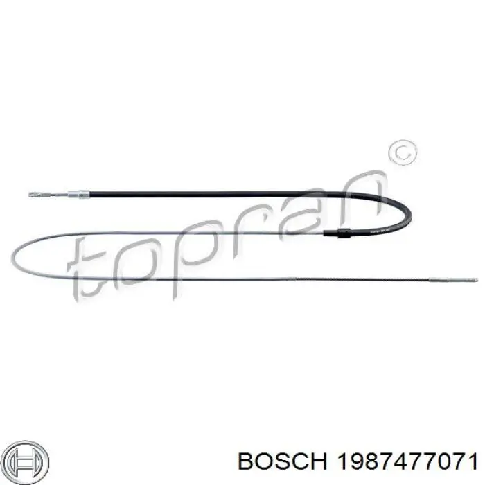 Купити 1987477071 Bosch Трос ручного гальма задній, правий/лівий