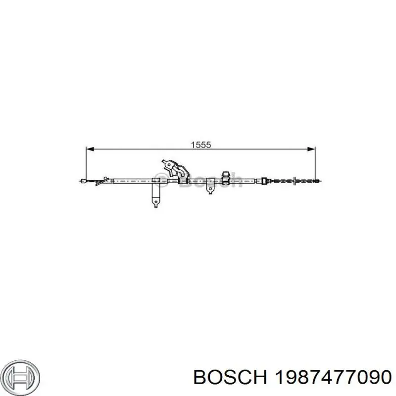 Трос ручного гальма задній, правий 1987477090 Bosch