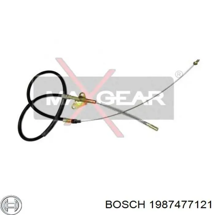 1987477121 Bosch Трос ручного гальма задній, правий