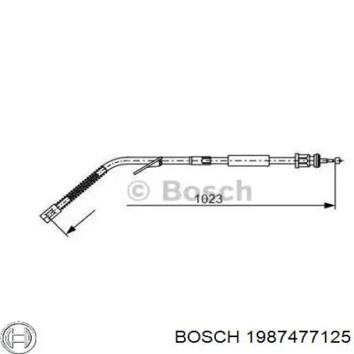 1987477125 Bosch трос ручного гальма задній, лівий