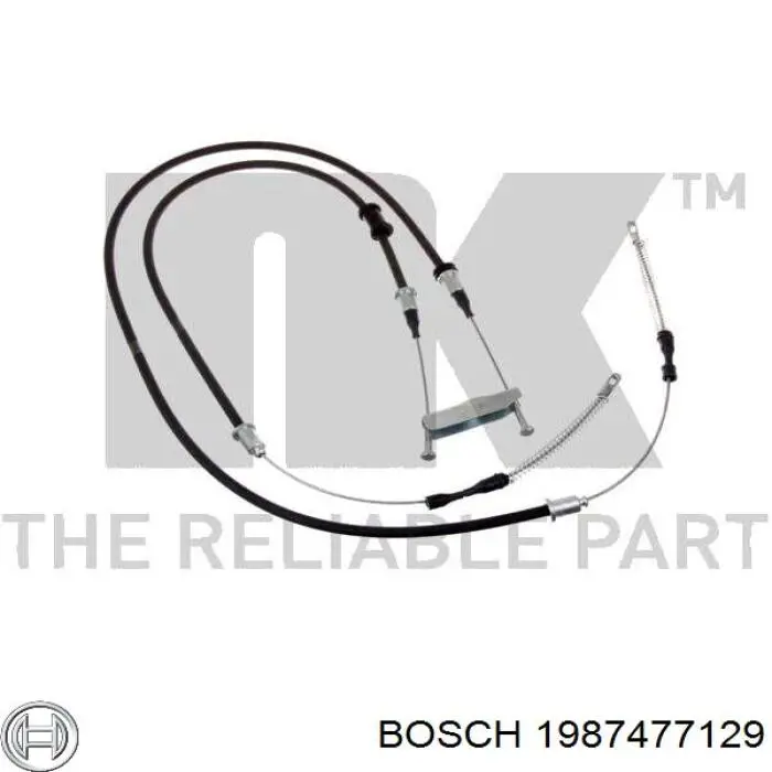 1987477129 Bosch Трос ручного гальма задній, правий/лівий