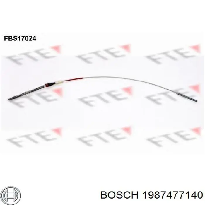 Трос стоянкового гальма задній лівий Bosch 1987477140 ціна, від 3.94 USD