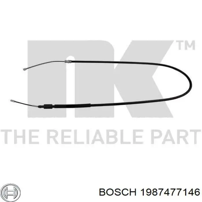 1987477146 Bosch трос ручного гальма задній, лівий