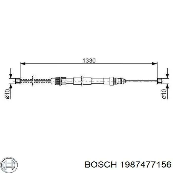 1987477156 Bosch трос ручного гальма задній, правий/лівий