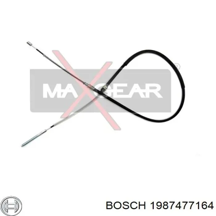 Купити 1987477164 Bosch Трос ручного гальма задній, правий/лівий