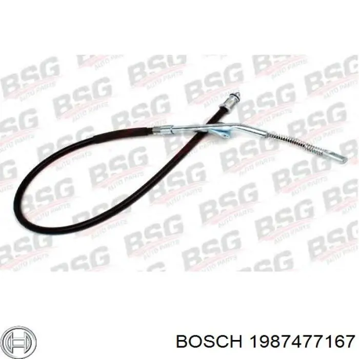 1987477167 Bosch Трос ручного гальма задній, правий/лівий