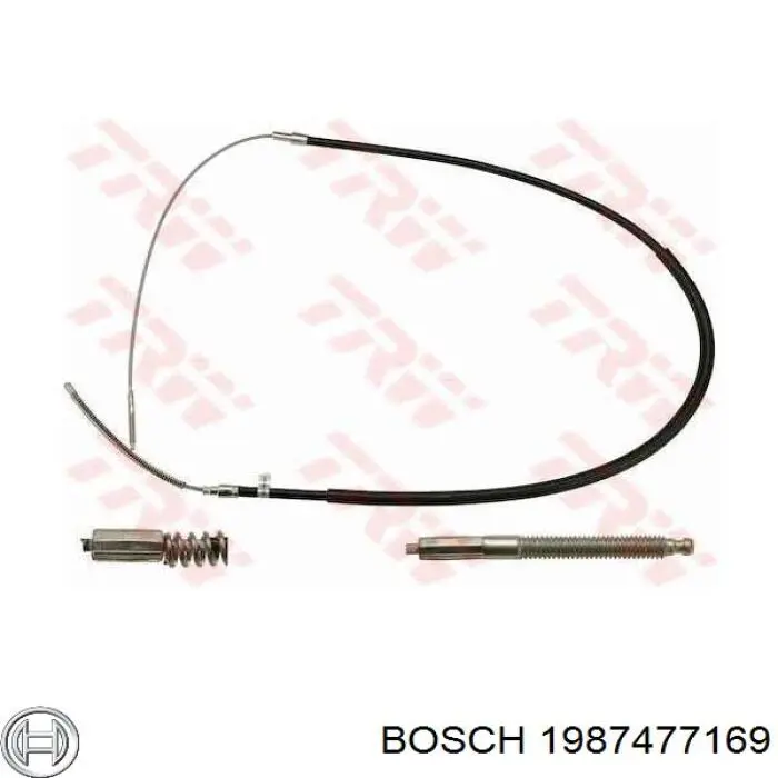 1987477169 Bosch трос ручного гальма задній, правий/лівий