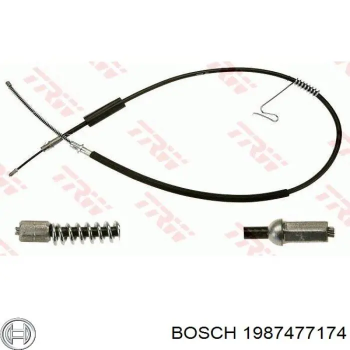 1987477174 Bosch трос ручного гальма задній, лівий