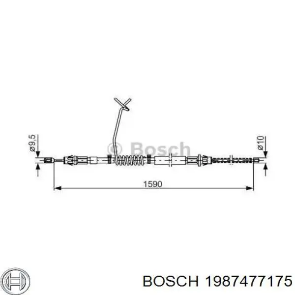 Трос стоянкового гальма задній лівий Bosch 1987477175 ціна, від 14.72 USD