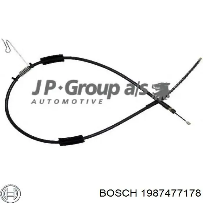Трос ручного гальма задній, лівий 1987477178 Bosch