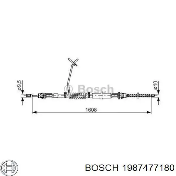 Трос ручного гальма задній, лівий Bosch 1987477180