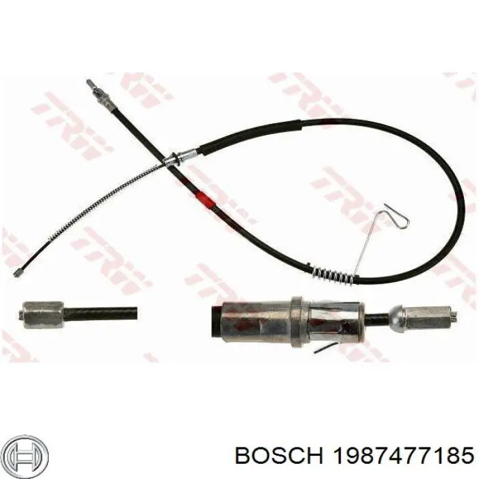 1987477185 Bosch трос ручного гальма задній, правий
