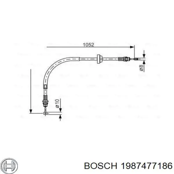 Купити 1987477186 Bosch Трос ручного гальма передній