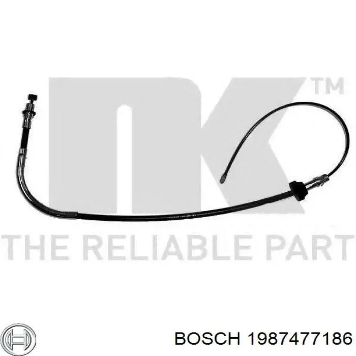 Трос стоянкового гальма передній Bosch 1987477186 ціна, від 12.58 USD